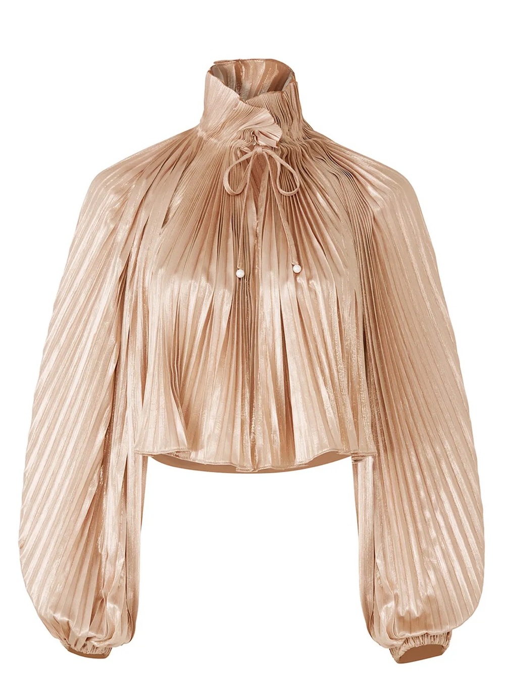 Opening Ceremony Foil Pleated High-Neck Blouse Size 10 $350
